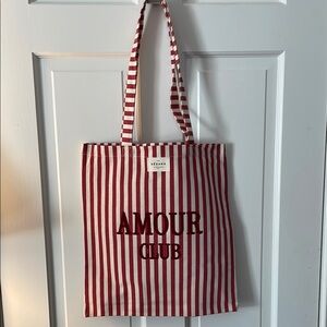 Sezane NEW classic Amour Club Striped Tote Bag <3